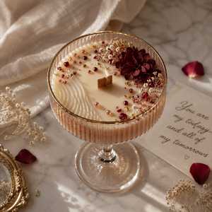 Luxury Romantic Handmade Cocktail Glass <b>Candle</b> Valentine Gift Aesthetic Palm Wax <b>Candle</b> Home Decor for <b>Candles</b> - Product Image 2