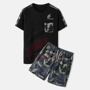 Ensemble de vêtements pour hommes, t-shirt et short, été 2024, nouveau modèle, t-shirt à manches courtes et short amples pour hommes - Product Image 6