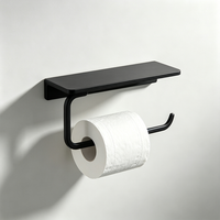 Porte-rouleau de papier toilette mural en alliage d'aluminium courbé sur mesure avec étagère, support de papier hygiénique pour salle de bain, OEM ODM, quincaillerie domestique