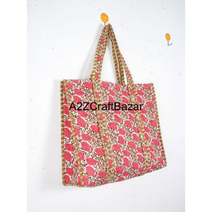 กระเป๋าโท้ทชายหาดลายทางผ้าฝ้ายควิลท์สไตล์โบโฮทำมือ ขนาดใหญ่ พร้อมหูหิ้วยาวสำหรับผู้หญิง ใช้สะพายไหล่ ใช้ได้ทุกวัน สำหรับช้อปปิ้งและงานแสดงสินค้า - Product Image 3