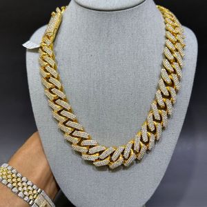 Cadena Cubana de Plata 925 Chapada en Oro con Moissanita para Hombre, Diseño Premium Hiphopstar, 18mm de Ancho, Certificación IGI - Product Image 3