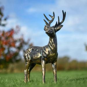 Sculpture de renne en bronze de style campagnard, décoration de Noël, prix de gros - Product Image 2