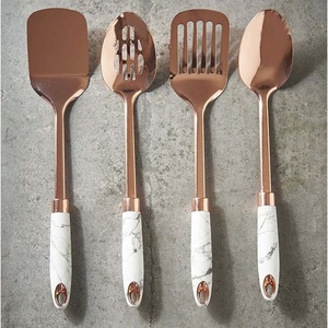 Modern Look Stainless Steel Rose <b>Gold</b> Kitchen Utensils Set with Luxury Royal Look Cutlery Set for Restaurant Wedding Home Hotel - Product Image 2
