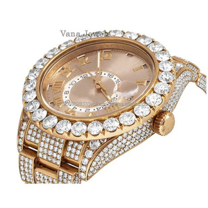 Offre en gros : Montre-bracelet mécanique pour homme en acier inoxydable 41 mm, logo personnalisé, style hip-hop, analogique, luxe, antique, étanche 100 bars - Product Image 3