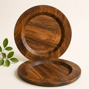 Wholesale Eco-friendly Round Wood Charger <b>Plate</b> Handcrafted Rustic Wooden Dinner <b>Plate</b> for Table <b>Decoration</b> & Hotel Supplies - Product Image 3