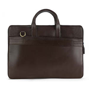 Minimalist Leather Laptop Briefcase with Organized Storage Compartments Soft Zipper Closure Business Office <b>Bag</b> - Product Image 3