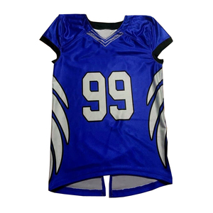 Camiseta de fútbol americano, color blanco marino, impresión por sublimación con número, Logo, personalizada, 2018 - Product Image 1