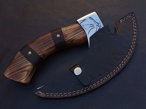 Hand-Forged Viking <b>Axe</b> | D2 Steel 9" Blade, 8" Olive Wood <b>Handle</b> & Leather Sheath Genuine Leather Sheath Eco-Friendly - Product Image 5
