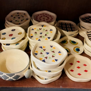 Ceramic <b>Serving</b> <b>Set</b> | Customized Design Hand-Painted Leaf Star Shaped Bowls | Decorative Porcelain Platters Eco-Friendly - Product Image 4