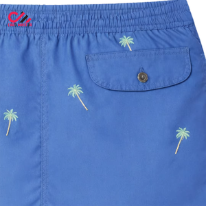 Shorts de bain décontractés pour hommes, taille élastique, 100 % polyester avec filet, caleçons de plage en nylon, shorts de course à cordon de serrage - Product Image 4