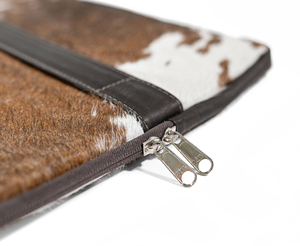 Luxury Hair-On Leather Laptop Sleeve Case Genuine Cowhide Protective Cover for Supplier Bulk LHLS-0005 - Product Image 3