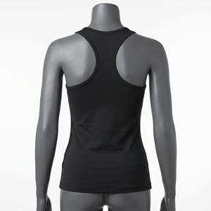 <b>Black</b> <b>Women</b> Embroidered Racer <b>Tank</b> <b>Top</b> Mesh Knit Princess Seam Contour Fit Active Vest Dry Wick Sleeveless Sport <b>Top</b> Gym Apparel - Product Image 2