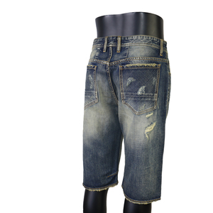Shorts en jean déchirés et usés de haute qualité pour hommes, bleus, vente en gros - Product Image 3