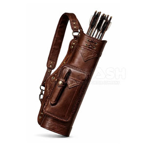 Sacoche de tir à l'arc en cuir pour homme, faite à la main, avec coutures robustes, sangle réglable, légère, équipement d'entraînement en plein air - Product Image 6