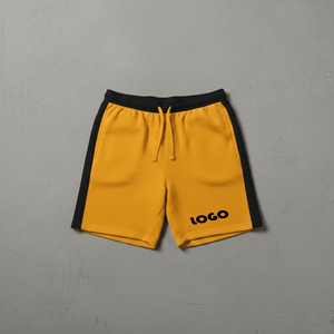 Shorts de jogging en coton vierge personnalisés pour hommes, vente en gros, grandes tailles avec empiècements élégants - Product Image 6