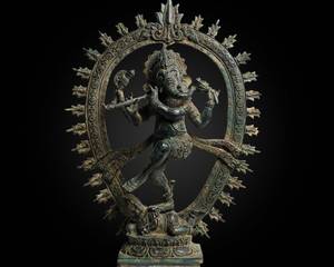 Estatua Grande de Latón del Señor |   Decoración Artesanal Ecológica de Estilo Pop Art Moderno con la Imagen del Dios Hindú de la Fortuna para el Hogar o el Templo - Product Image 1