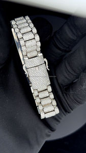 Nouveau Design Mossanite Bracelet Cubain Fine Jewelry 8mm 10mm 12mm S925 Argent Moissanite Bracelet VVSDiamond Bracelet Cubain - Product Image 5