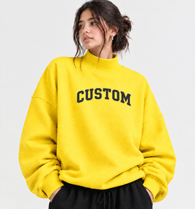 เสื้อสเวตเชิ้ตคอเต่าทรงโอเวอร์ไซส์คุณภาพพรีเมียมสำหรับผู้หญิง ราคาขายส่ง เสื้อผ้าลำลองสำหรับฤดูหนาว เนื้อผ้าฟลีซนุ่ม น้ำหนักเบา - Product Image 1