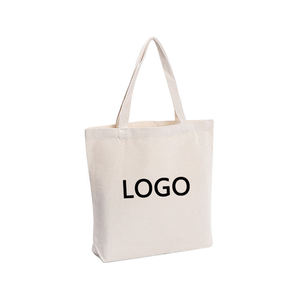 Sac fourre-tout en toile de coton avec fermeture éclair, couleur unie, logo personnalisé, avec poignées d'épaule pour les courses quotidiennes, les voyages et la plage - Product Image 2