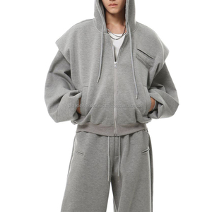 Sweat à capuche zippé en molleton français pour homme, entraînement en salle de sport, léger, évacuant l'humidité, vêtements de sport, fabricant de sweat à capuche personnalisé - Product Image 1
