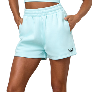 <b>Women's</b> Winter Ice Blue Printed Fleece <b>Quarter</b>-<b>Zip</b> Sweatshirt Shorts Set Long Sleeve Casual Eco-Friendly Breathable Lounge - Product Image 3