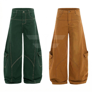 Pantalones Cargo de Pierna Ancha Curvada de Última Moda para Mujer, Overoles Casuales para Chicas - Product Image 1