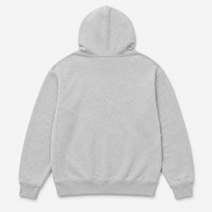 Sweat à capuche gris personnalisé à fermeture éclair intégrale en molleton de coton épais avec logo brodé, coupe classique, style streetwear, poche kangourou, OEM ODM, unisexe - Product Image 3