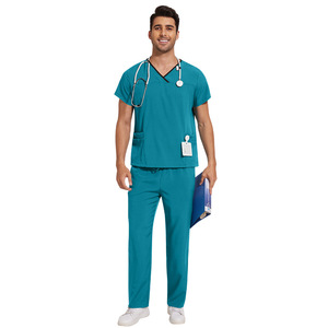 Tenue médicale unisexe en polyester tissé respirant et confortable, style jogging, pantalon droit, ensemble de blouses d'hôpital - Product Image 5