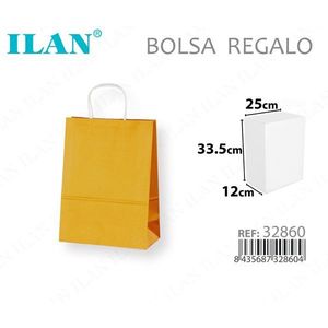 Sacchetto Regalo in Carta ILAN 25x12x33.5cm con Manico Giallo - Product Image 3