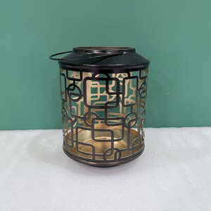 โคมไฟเหล็กพร้อมลวดลายแกะสลักสีดำตกแต่งบ้าน - Product Image 4
