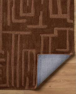 Tapis géométrique marron tufté à la main avec envers en latex, tapis doux en laine acrylique pour chambre à coucher, salon, décoration intérieure - Product Image 4