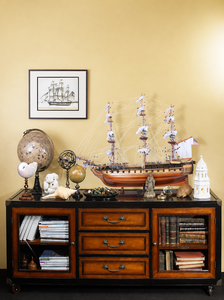 Maqueta de Barco Náutico USS Constitution Pintada a Mano en Cedro para Decoración del Hogar o Regalo - Product Image 6