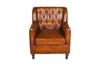 Fauteuil classique capitonné moderne en cuir marron, fauteuil de qualité supérieure, gonflable et réglable pour la maison et l'hôtel