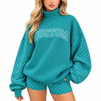 Ensemble sweat-shirt et short à pois orange pour femme, coupe ample, tenue décontractée en deux pièces, printemps-été, 100% coton