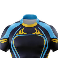 Jersey Rugby Lengan Pendek Terbaru 100% Poliester dengan Gaya Terbaru, Bernapas, Nyaman, Warna Dapat Disesuaikan, Layanan OEM
