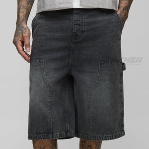 Shorts en jean foncé Y2K pour homme, coupe droite, écologiques, respirants, pour les voyages en plein air, décontractés, en spandex/polyester - Product Image 5