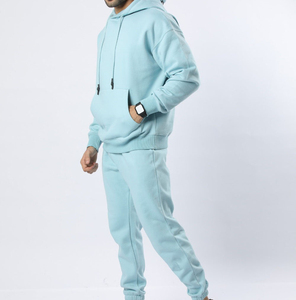<b>Men's</b> Light Blue Hooded Sweatshirt Full Sleeve Casual Wear Side Pockets Regular Fit 100% Cotton Breathable Drawstring Closure - Product Image 2