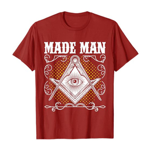 เสื้อยืดลายเครื่องประดับเมสันสำหรับผู้ชาย ผ้ากันเปื้อน สายสะพาย ปลอกคอ เสื้อคลุม ดีไซน์สี่เหลี่ยมจัตุรัสและเข็มทิศ ถุงมือ หมวก หมวกแก๊ป เข็มกลัด แหวน กำไลข้อมือ เครื่องประดับลายกราฟิก - Product Image 2