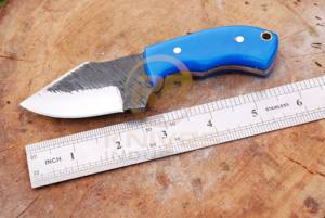 Couteau de chasse à lame fixe personnalisé OEM en acier au carbone – Couteau de chasse artisanal avec manche en résine et étui en cuir de vachette - Product Image 5