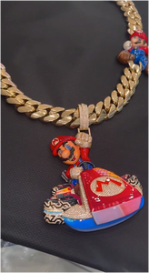 Colgantes de Joyería Hip Hop Personalizados, Diseño 3D de Dibujos Animados, Hechos a Mano, con Diamantes Redondos de Moissanita, Letra con Incrustaciones de Diamantes - Product Image 2