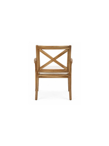 Sillón Moderno de Madera Maciza con Respaldo en X y Asiento Tapizado, Silla de Comedor Clásica para Muebles de Restaurante y Hotel - Product Image 5