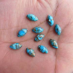 Pierre précieuse turquoise bleue naturelle de haute qualité, forme marquise, cabochon, pierre non montée, pour la création de bijoux, au prix d'usine - Product Image 1