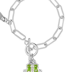 Gold Tone Chain Bracelet with Shield Charm <b>Toggle</b> Closure and Tassel Detail Stylish Decorative Jewelry Accessory for Women - Product Image 6