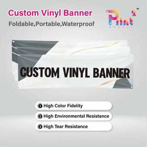 Bannière en vinyle personnalisée, imperméable et pliable pour les événements professionnels, les anniversaires - Grande taille, impression numérique - Product Image 1
