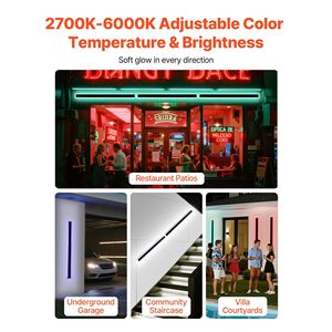 Applique da Esterno Moderne RGB, Confezione da 2, Lunghezza 99,97 cm, 2700K-6000K, Impermeabili IP65, Anti-Ruggine - Product Image 3