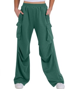 <b>Women</b> Autumn Canvas Elastic Waist <b>Cargo</b> Pants High Street Regular Fit FLARE Casual Joggers <b>Workwear</b> Utility Breathable 100% - Product Image 3