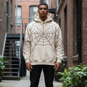 Sudadera con capucha OEM personalizada al por mayor, sudadera de forro polar lisa para hombre, chándal con pedrería, ropa urbana unisex de fábrica - Product Image 5