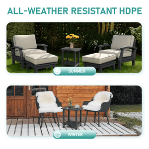 2-Tier Adirondack HDPE Outdoor <b>Side</b> <b>Table</b> Weather Resistant Dark Grey Patio End <b>Table</b> <b>Small</b> Outdoor Furniture - Product Image 5