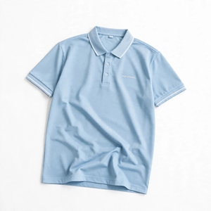 เสื้อเชิ้ตแขนสั้นผู้ชาย HQR สีเหลืองมัสตาร์ด ผ้าฝ้าย แต่งขอบตัดกัน ทรงปกติ สวมใส่สบาย พิมพ์ลายดิจิตอล โลโก้ ระบายอากาศได้ดี - Product Image 3