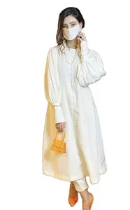 Robes pour femmes en tissu blanc uni de style pakistanais et indien personnalisables en taille disponible